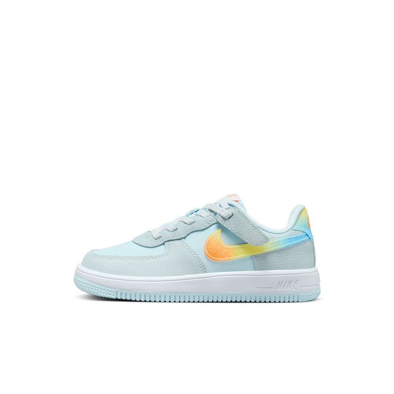 Little Kid's Force 1 Low EasyOn Glacier Bl/Total Orng (HF4783 474)