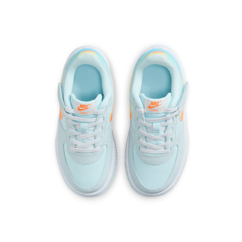 Little Kid's Force 1 Low EasyOn Glacier Bl/Total Orng (HF4783 474)