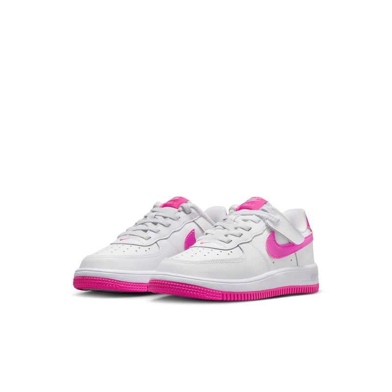 Little Kid's Force 1 Low EasyOn White/Laser Fuchsia (FN0237 102)