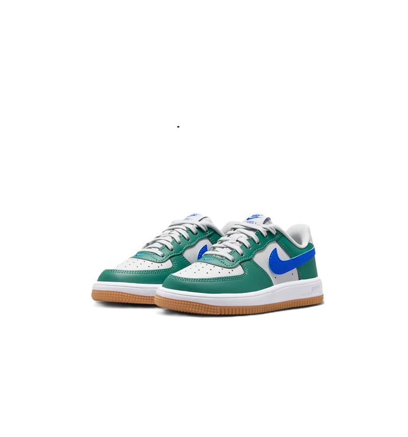 Little Kid's Force 1 Low Lace Grey Fog/Racer Blue (IF1673 011)