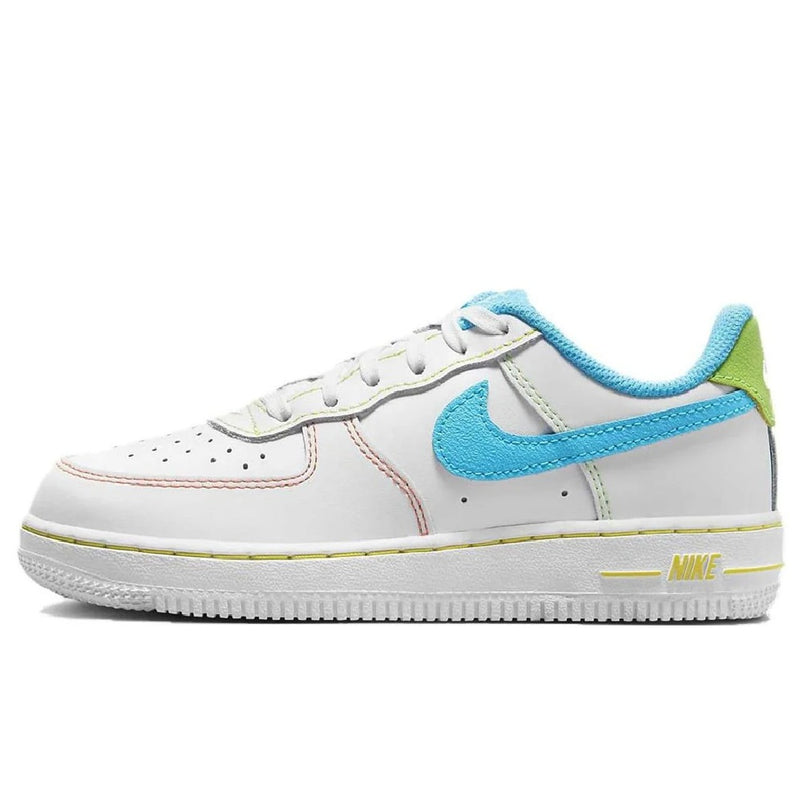 Little Kid's Force 1 LV8 BP White/Baltic Blue-Action Green (FJ4807 100)