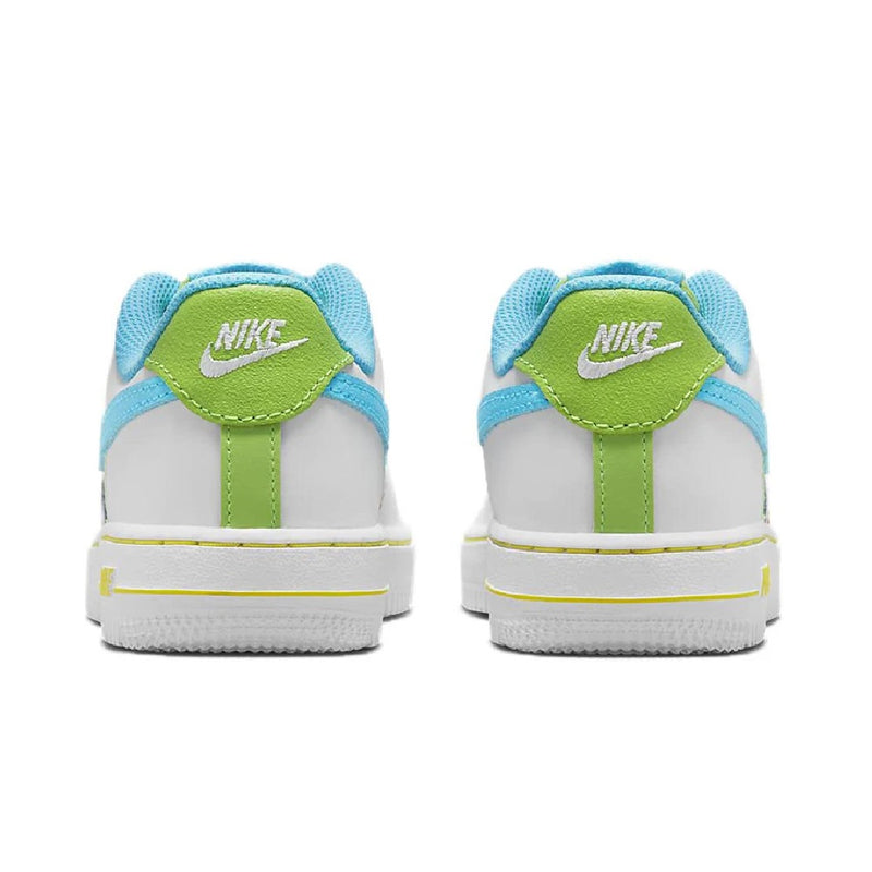 Little Kid's Force 1 LV8 BP White/Baltic Blue-Action Green (FJ4807 100)