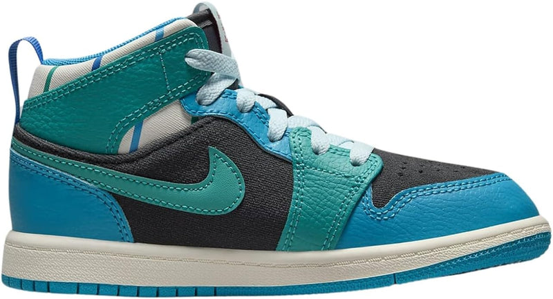 Little Kid's Jordan 1 Mid Anthracite/Glacier Blue (FJ9481 004)