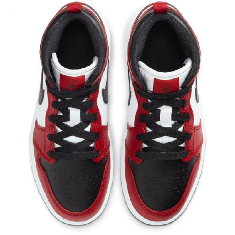 Little Kid's Jordan 1 Mid Black/Black-Gym Red (640734 069)