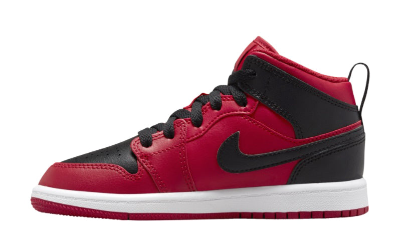 Little Kid's Jordan 1 Mid "Reverse Bred" Gym Red/Blck-White (640734 660)