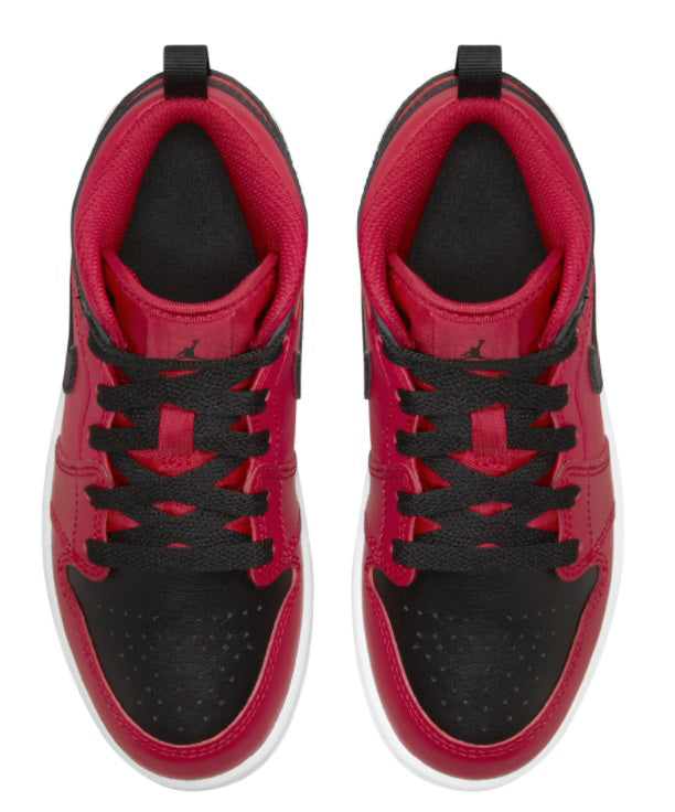 Little Kid's Jordan 1 Mid "Reverse Bred" Gym Red/Blck-White (640734 660)