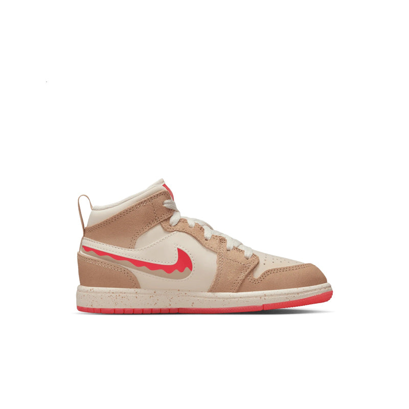 Little Kid's Jordan 1 Mid SE Desert/Fusion Red-Pale Ivory (HJ5960 206)