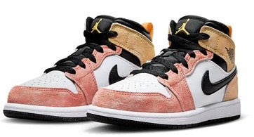 Little Kid's Jordan 1 Mid SE Magic Ember/Sundial-White (DX4367 800)