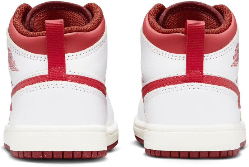 Little Kid's Jordan 1 Mid SE White/Lobster-Dune Red-Sail (FJ3467 160)