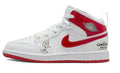 Little Kid's Jordan 1 Mid SS White/University Red (DR6495 116)