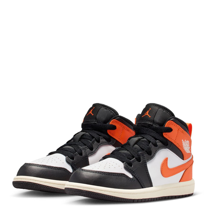 Little Kid's Jordan 1 Mid Starfish/Black-White-Sail (DQ8424 801)