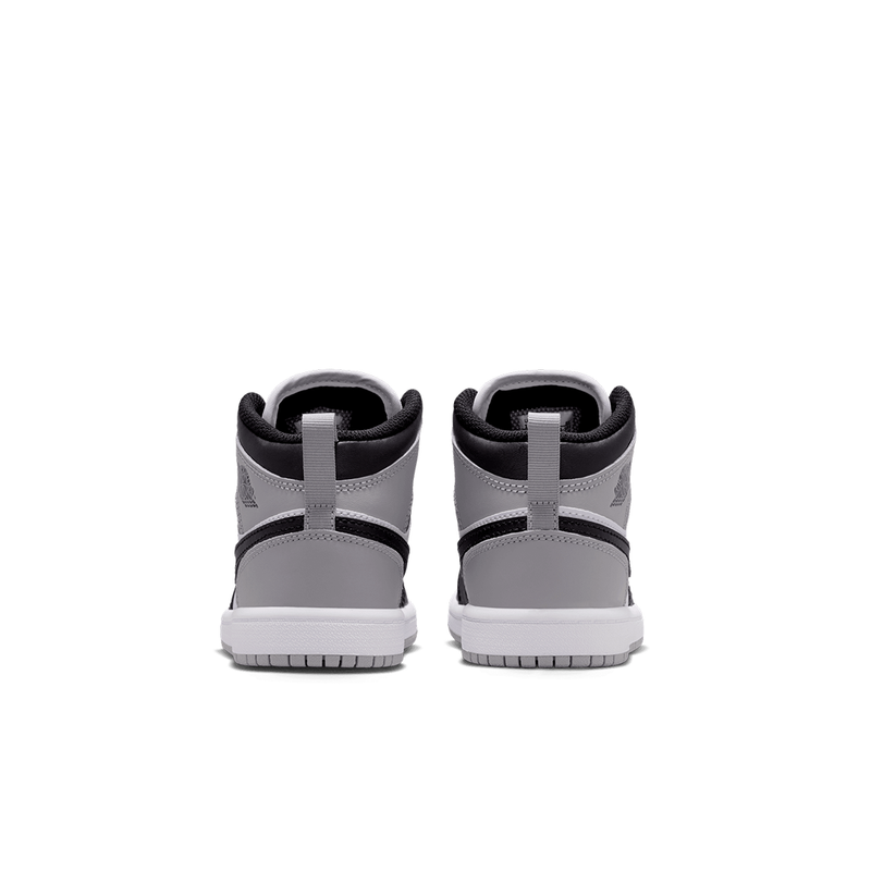Little Kid's Jordan 1 Mid White/Black-LT Smoke Grey (DQ8424 101)