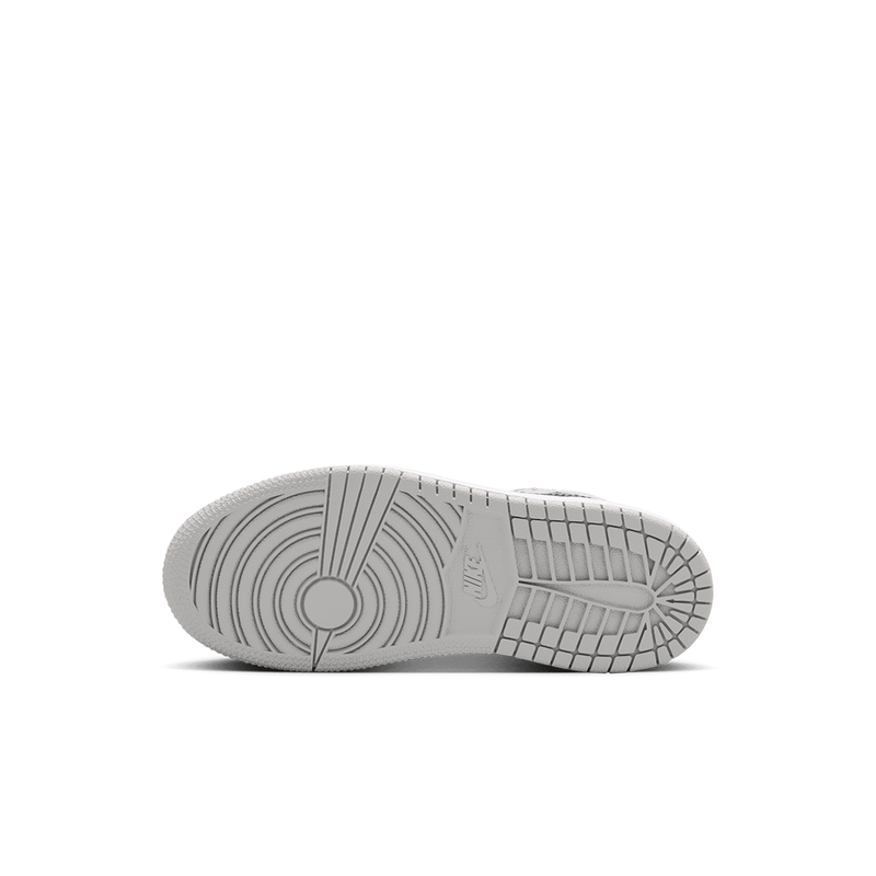 Little Kid's Jordan 1 Mid White/Black-LT Smoke Grey (DQ8424 101)