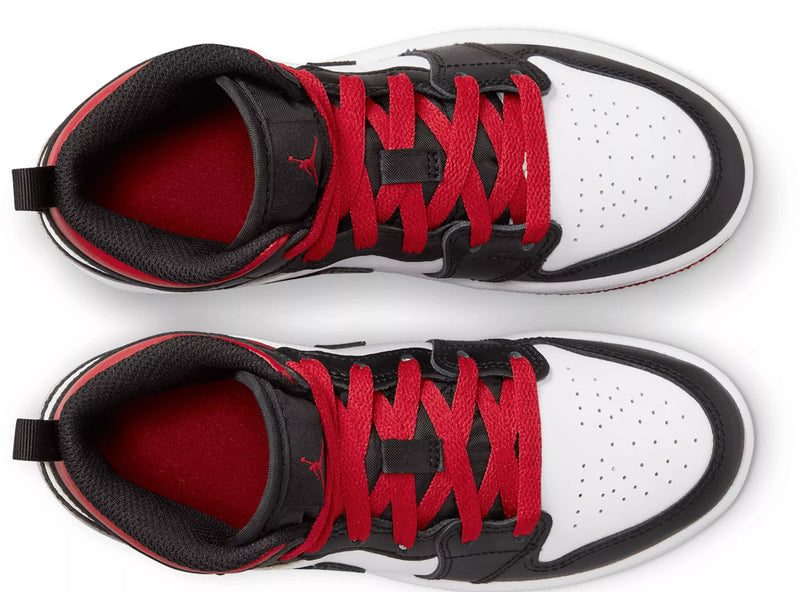 Little Kid's Jordan 1 Mid White/Gym Red-Black (DQ8424 106)