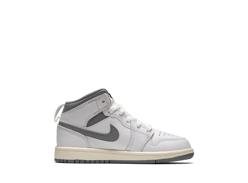 Little Kid's Jordan 1 Mid White/Stealth (640734 135)