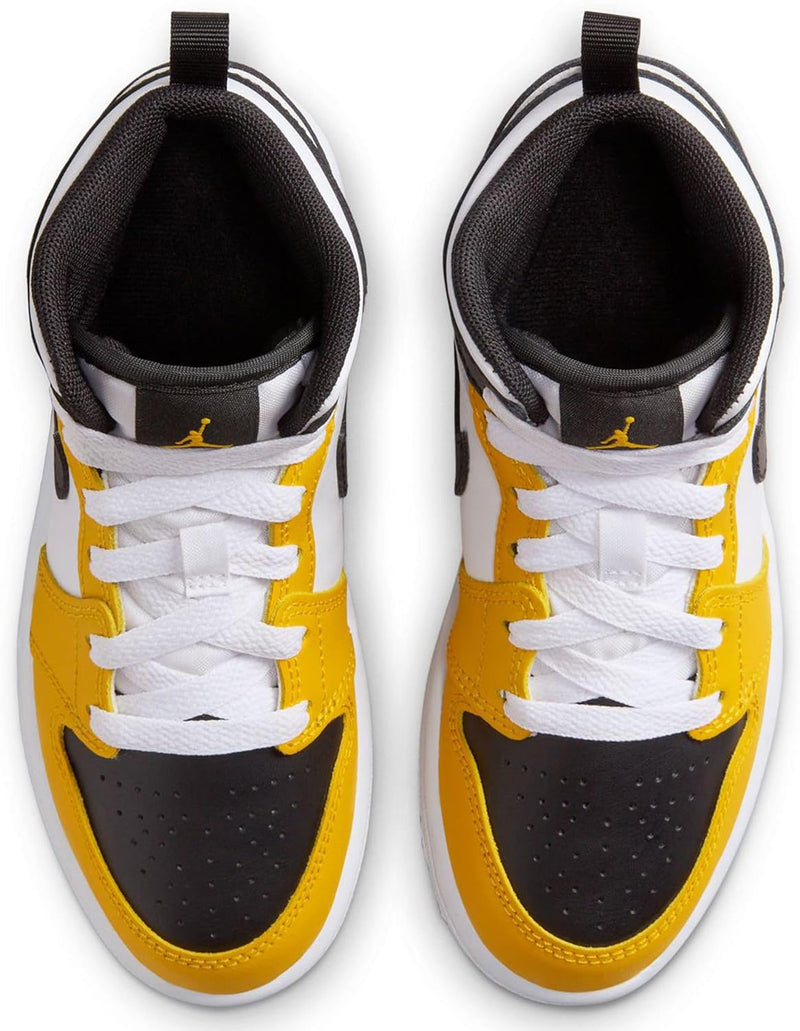 Little Kid's Jordan 1 Mid Yellow Ochre/Black-White (DQ8424 701)