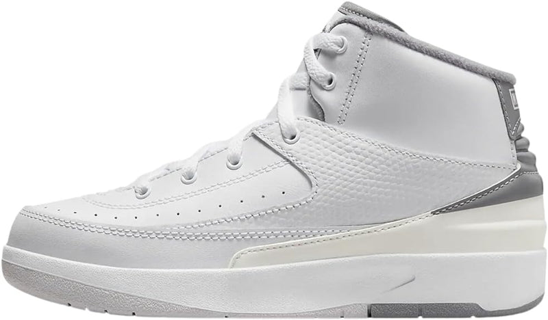 Little Kid's Jordan 2 Retro White/Cement Grey-Sail-Black (DQ8564 100)