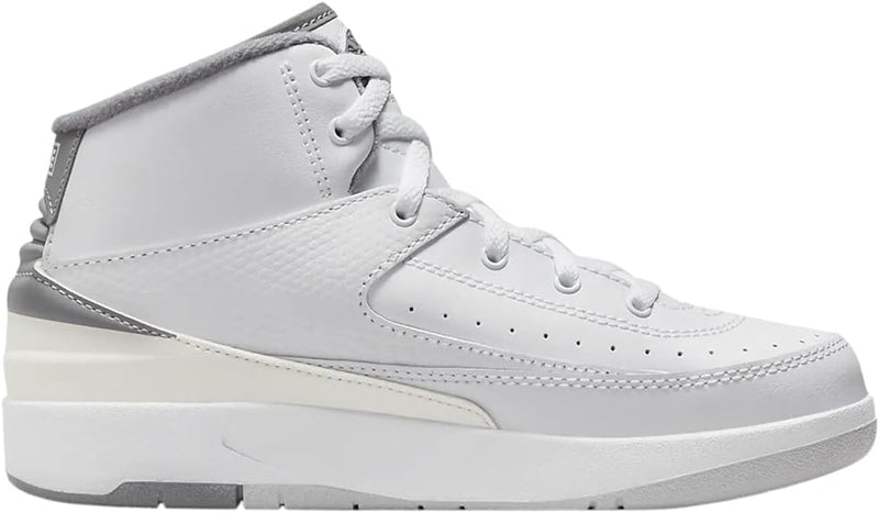 Little Kid's Jordan 2 Retro White/Cement Grey-Sail-Black (DQ8564 100)