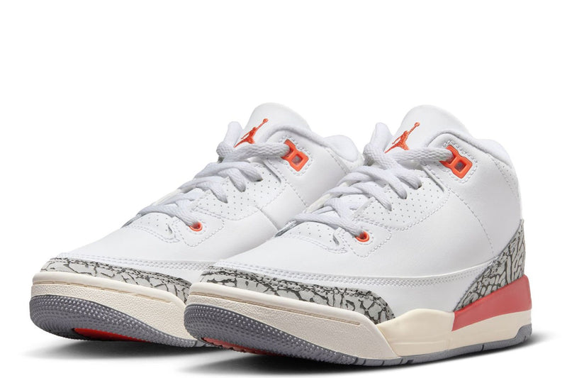 Little Kid's Jordan 3 Retro "Georgia Peach" Wht/Csmc Cly-Sl (FQ9174 121)