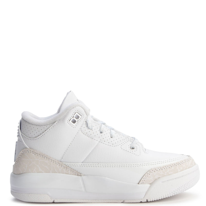 Little Kid's Jordan 3 Retro "Pure Money" White/Metallic Silver-White (DM0966 111)