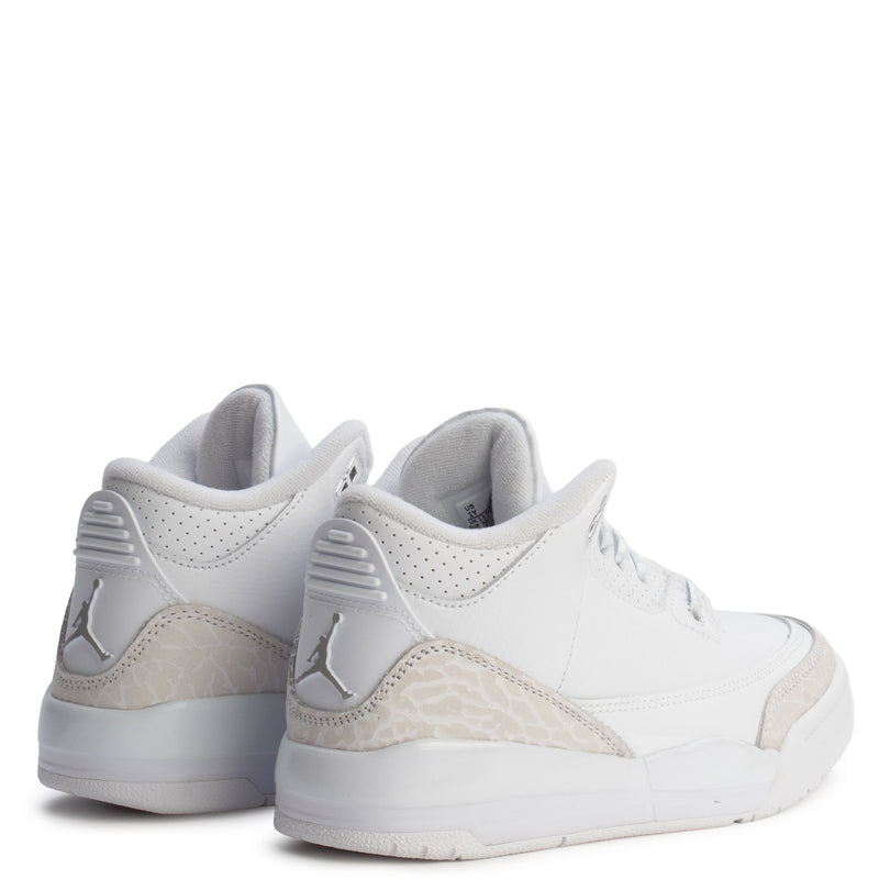 Little Kid's Jordan 3 Retro "Pure Money" White/Metallic Silver-White (DM0966 111)