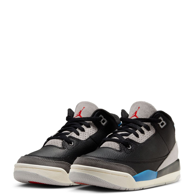 Little Kid's Jordan 3 Retro "Rare Air" Blk/Chil Rd-Ntrl Gry (IB8969 004)
