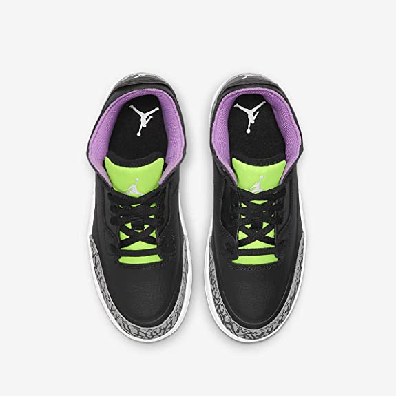 Little Kid's Jordan 3 Retro SE Black/White-Electric Green (DA2306 003)