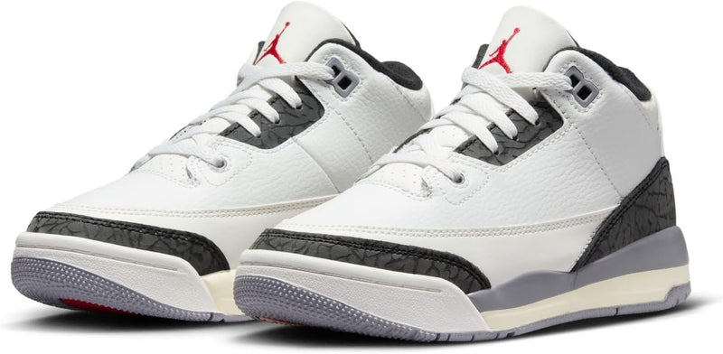 Little Kid's Jordan 3 Retro Summit White/Fire Red (DM0966 106)