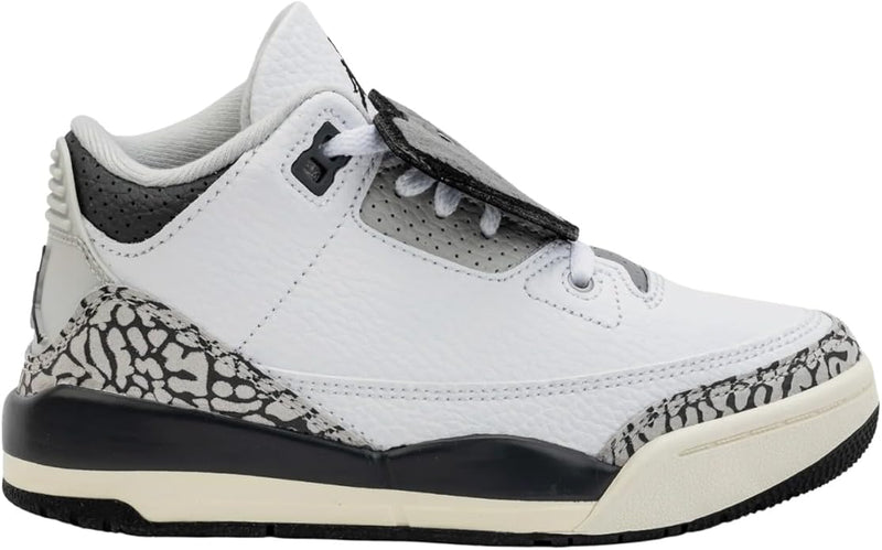 Little Kid's Jordan 3 Retro White/Black-Iron (FB4416 100)