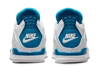 Little Kid's Jordan 4 Retro Off White/Military Blue (BQ7669 141)
