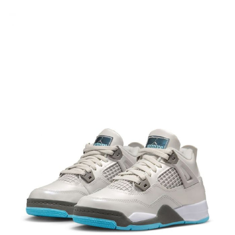 Little Kid's Jordan 4 Retro Photon Dust/Blue Chill (HV4682 014)