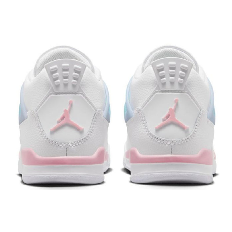 Little Kid's Jordan 4 Retro "V-Day" White/Med Soft Pink-Half Blue (IB7069 100)