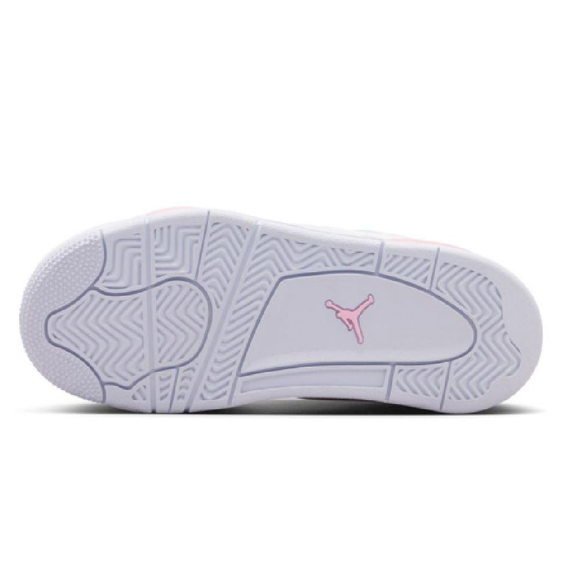 Little Kid's Jordan 4 Retro "V-Day" White/Med Soft Pink-Half Blue (IB7069 100)