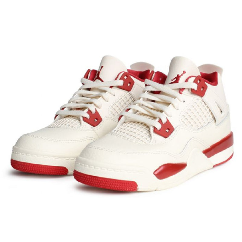 Little Kid's Jordan 4 Retro "Valentine's Day" Pale Ivory/Sierra Red (HV4385 108)