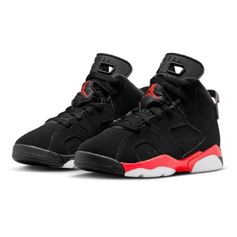 Little Kid's Jordan 6 Retro "Infrared Salesman" Black/Lt Crimson (IQ1277 001)