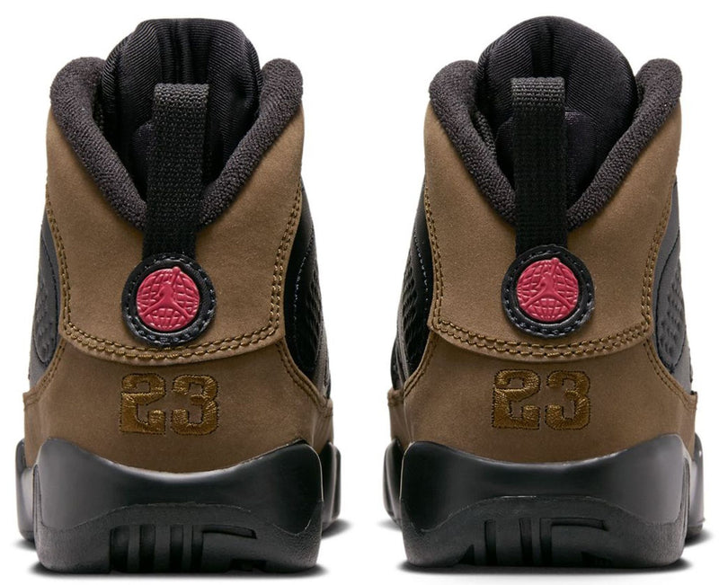 Little Kid's Jordan 9 Retro Black/True Red-Light Olive (401811 030)