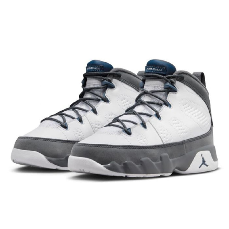 Little Kid's Jordan 9 Retro White/French Blue-Flint Grey (401811 100)