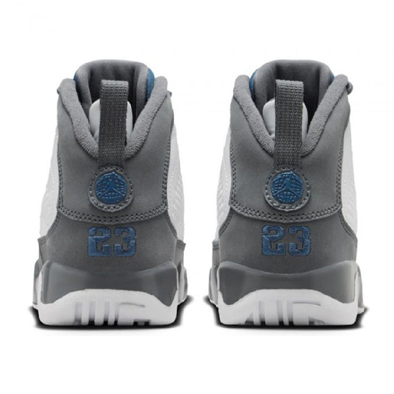 Little Kid's Jordan 9 Retro White/French Blue-Flint Grey (401811 100)