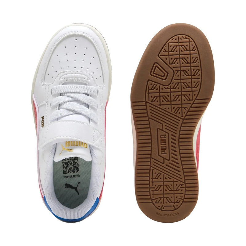 Little Kid's Puma Caven 2.0 Retro AC+ Puma White-Red-Gum (403204 01)