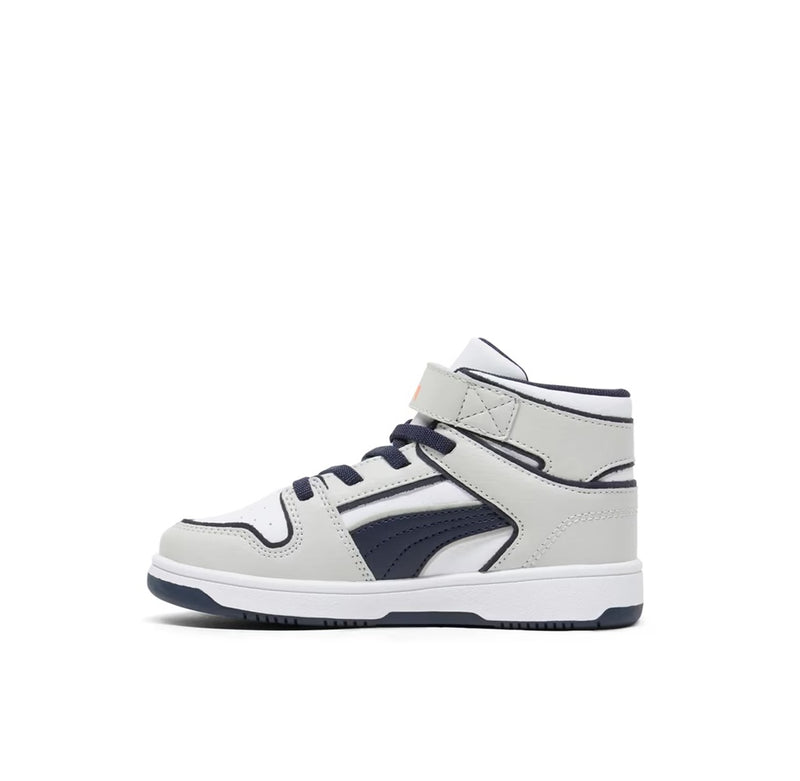 Little Kid's Puma Rebound Layup RCL V PS Glacial Gry-Nvy-Org (405206 01)