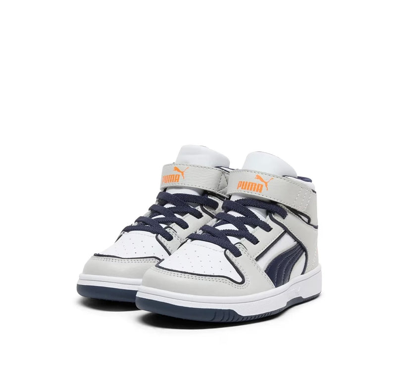 Little Kid's Puma Rebound Layup RCL V PS Glacial Gry-Nvy-Org (405206 01)