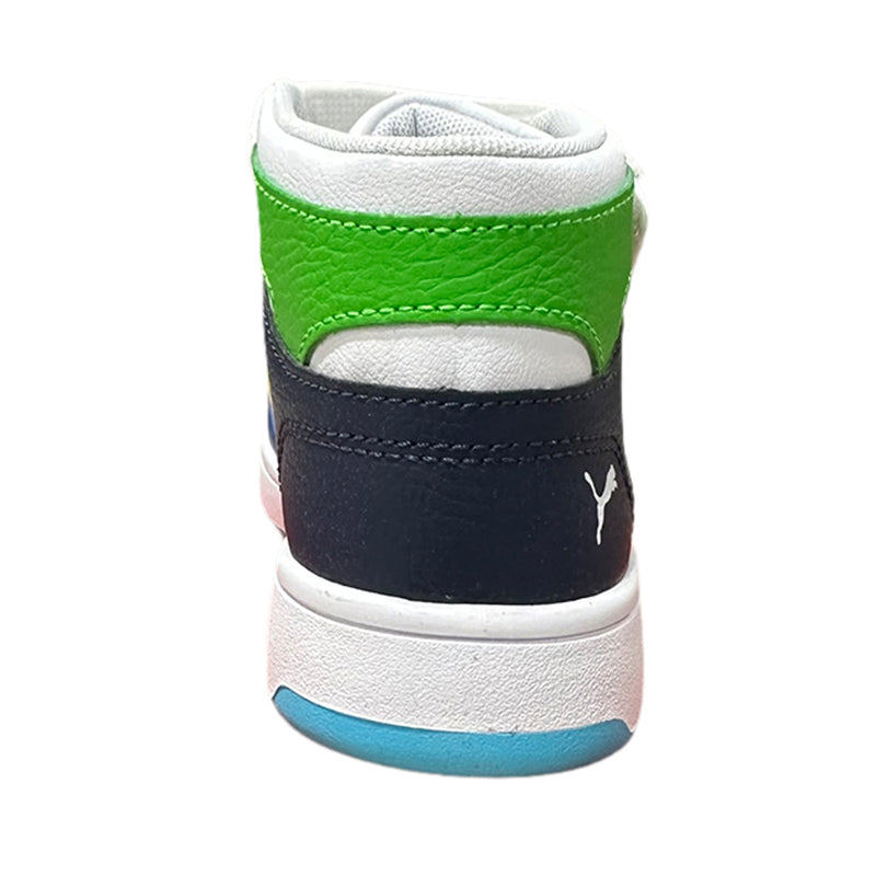 Little Kid's Puma Rebound Layup RCL V PS White-Pele Yellow-Royal-Red (403063 05)