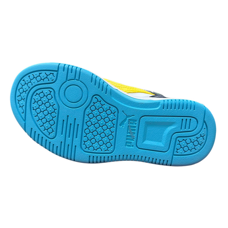 Little Kid's Puma Rebound Layup RCL V PS White-Pele Yellow-Royal-Red (403063 05)