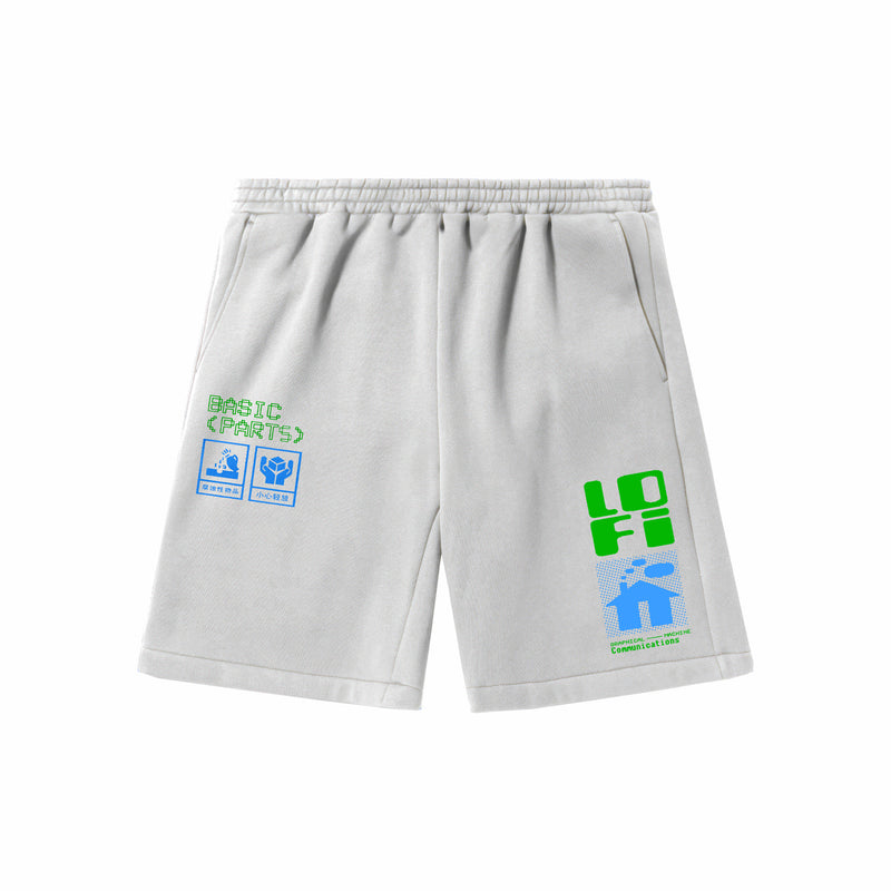 Lo-Fi Basic Parts Fleece Shorts (Cement) - August Shop