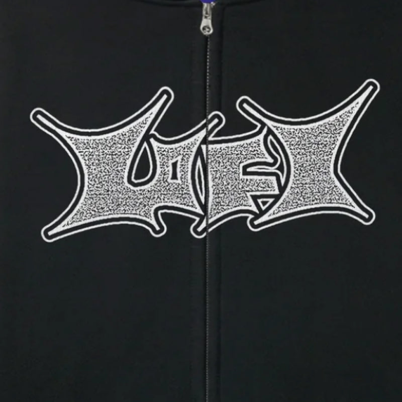 Lo-Fi Static Zip-Thru Hood (Black) - August Shop