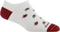 Quarter turn view Women's Darn Tough Sock style name Lucky Lady in color White. Sku: 6074-WHITE
