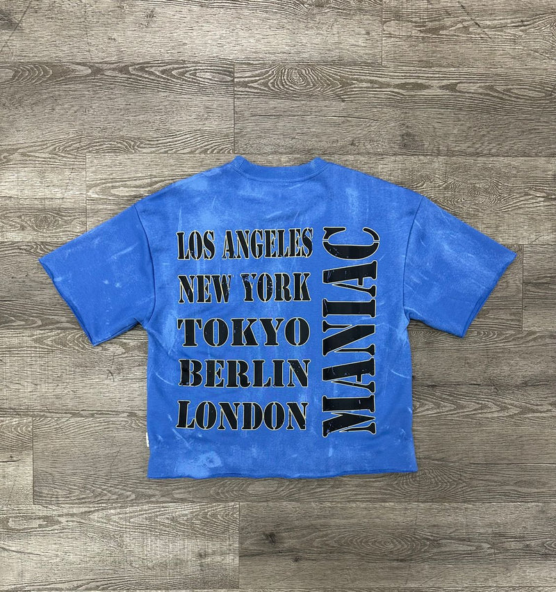 "MANIAC" F-TERRY CROPPED TEE