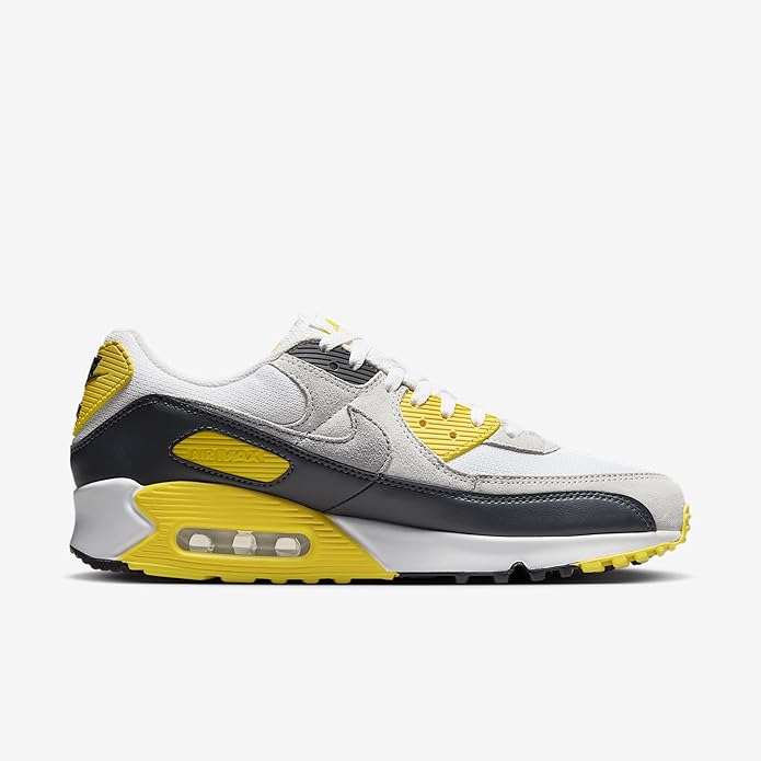 Men's Air Max 90 White/LT Smoke Grey-Lightening (DM0029 111)