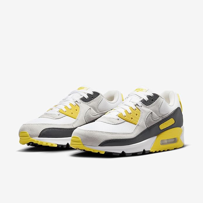 Men's Air Max 90 White/LT Smoke Grey-Lightening (DM0029 111)