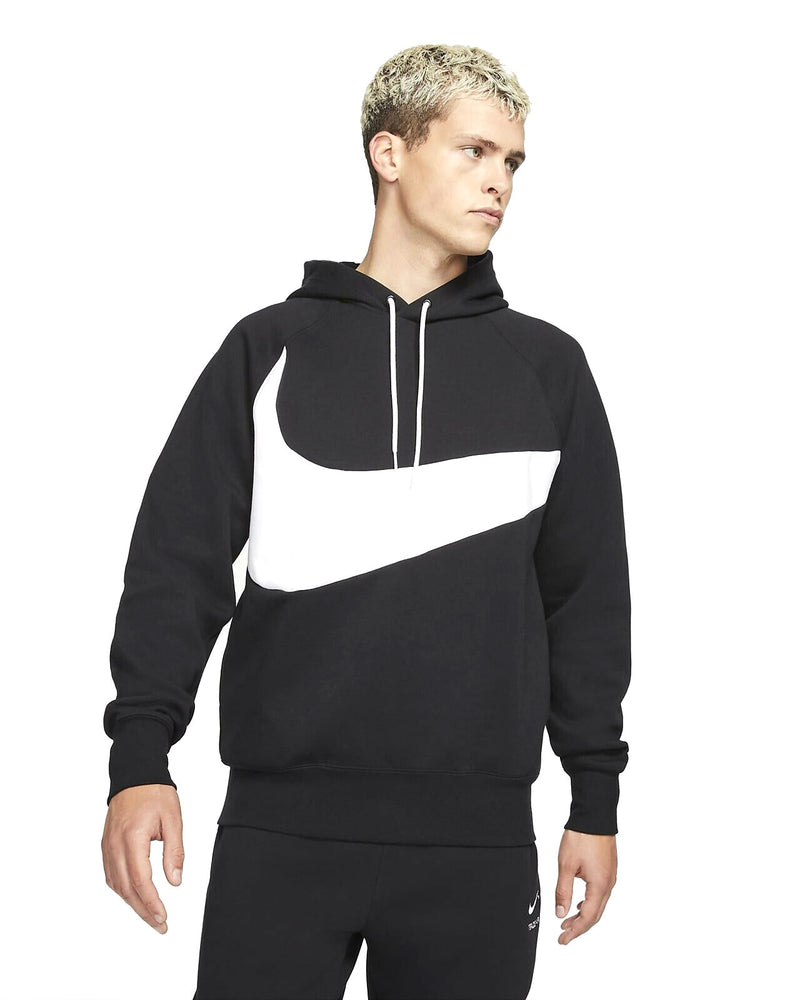 Men's Black/White Sportswear Swoosh Tech Fleece Pullover Hoodie